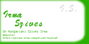 irma szives business card